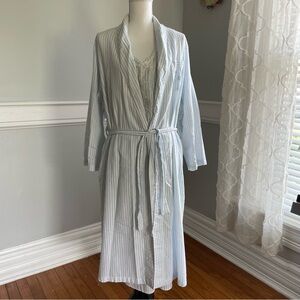 Miss Elaine Blue Striped Robe SET